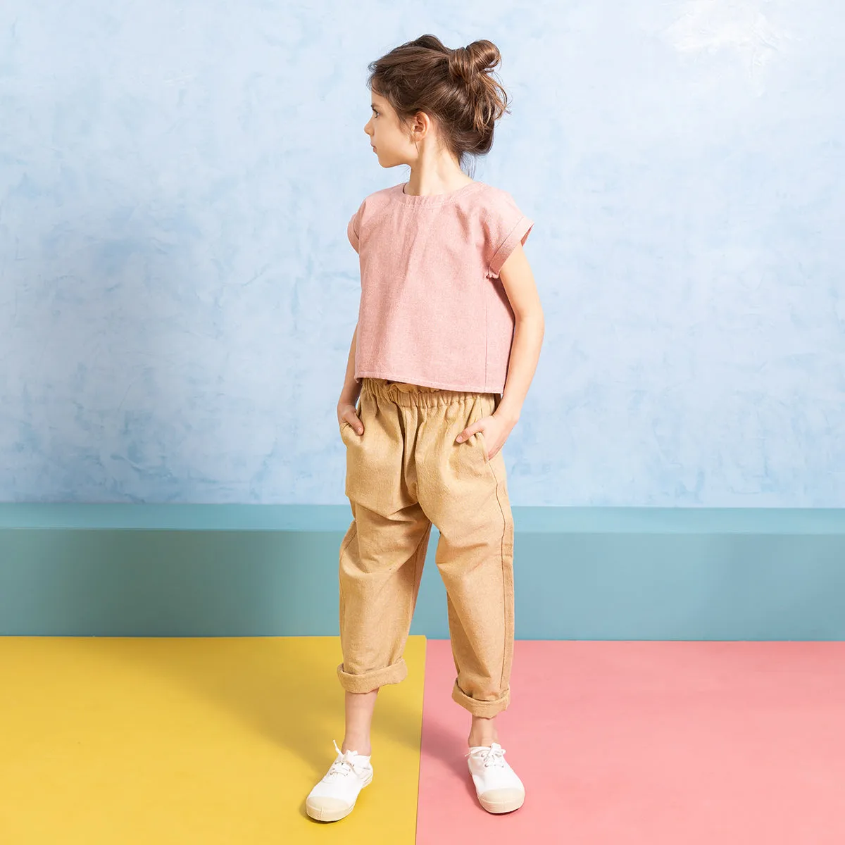 Adèle Top in Rose Chambray by Ketiketa - Last Ones In Stock - 8-10 Years