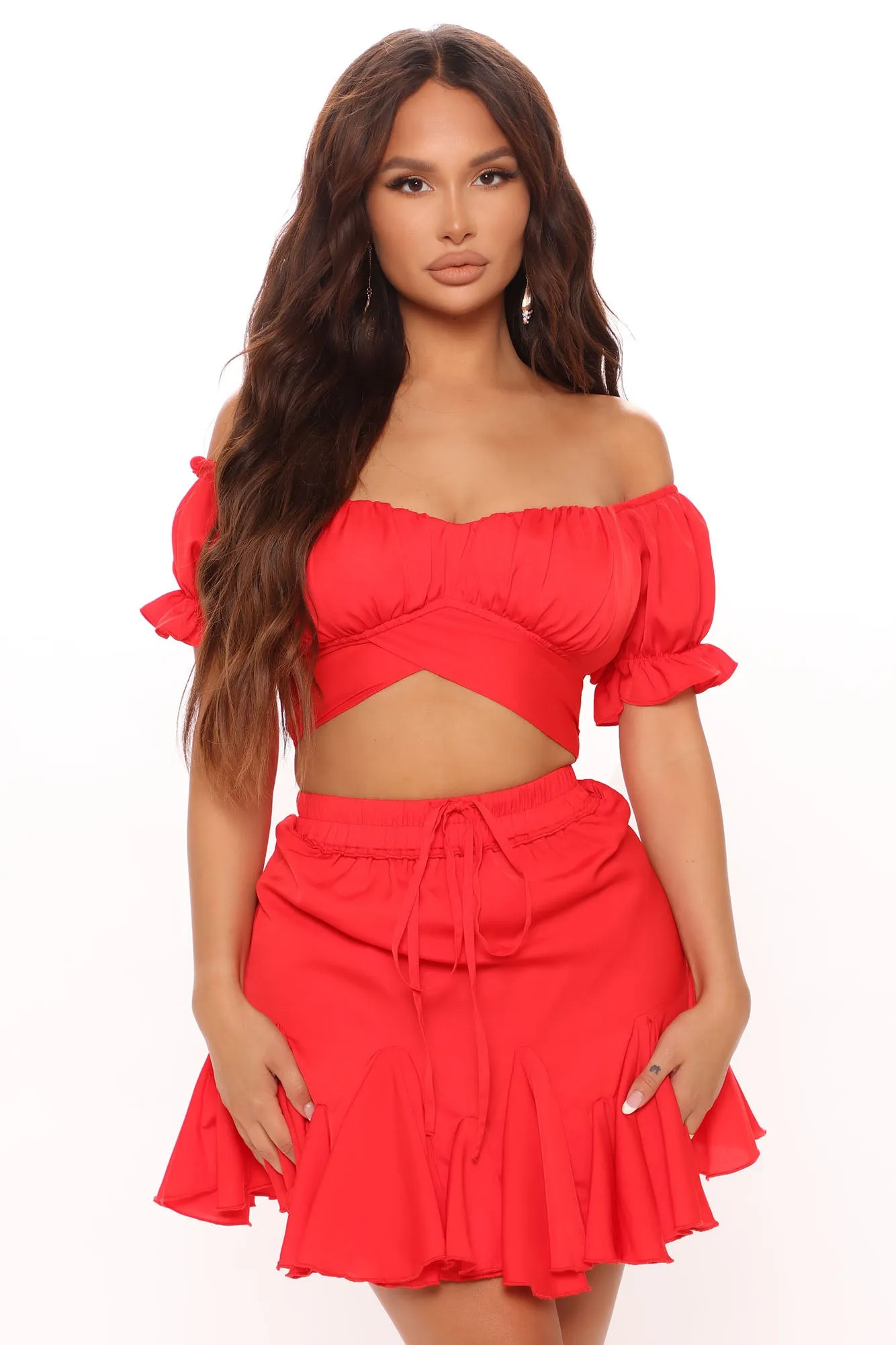 Always Dreaming Skirt Set - Red