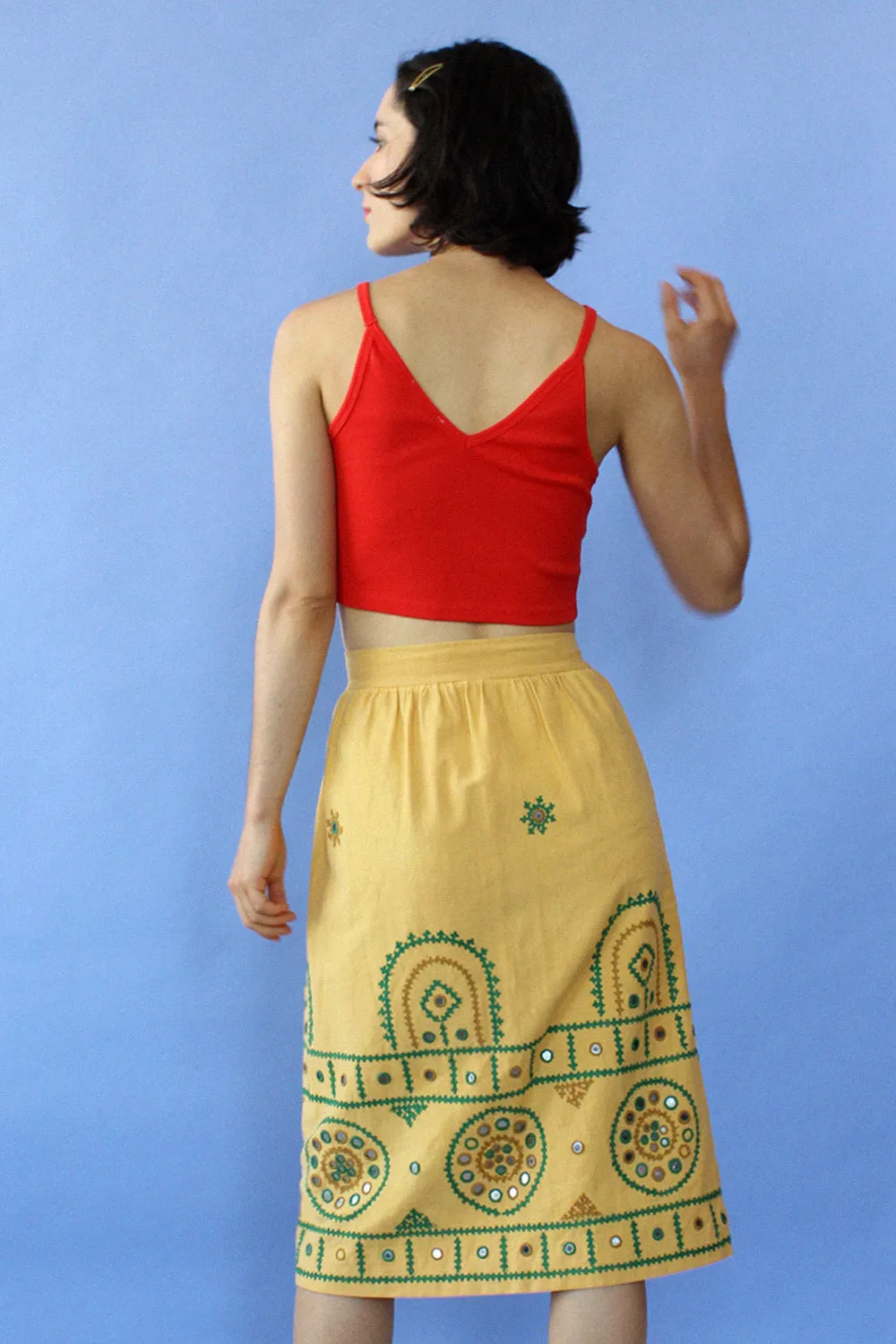 Amber Embroidered Mirror Skirt XS