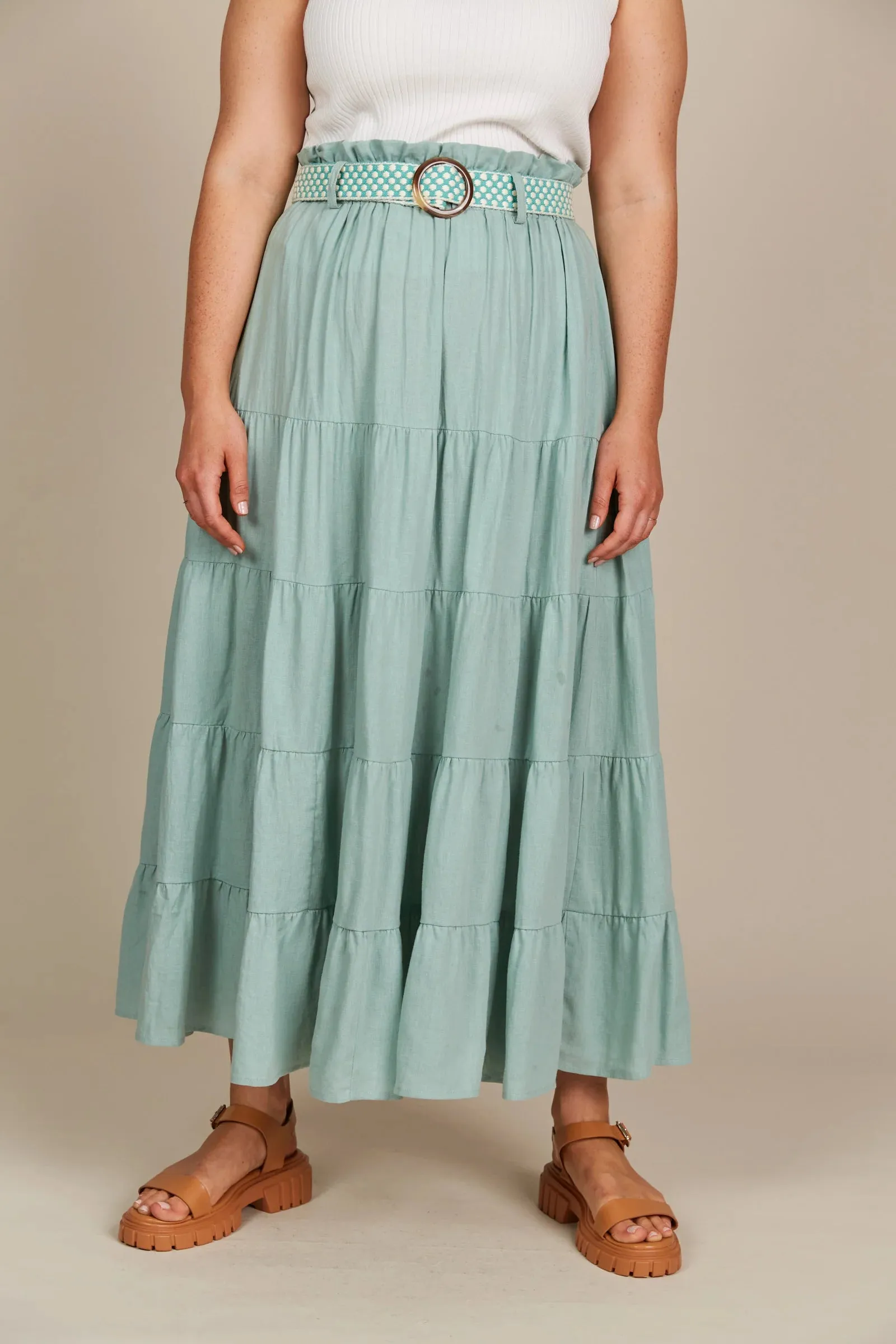 Amelie Maxi Skirt Seafoam