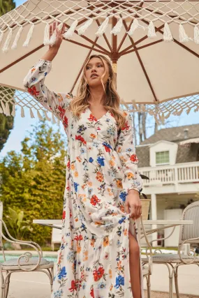 April Primary Floral Mabel Tiered Maxi Dress