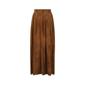 ARCHIVE - 1980s Ralph Lauren Mainline Brown Suede Leather Skirt