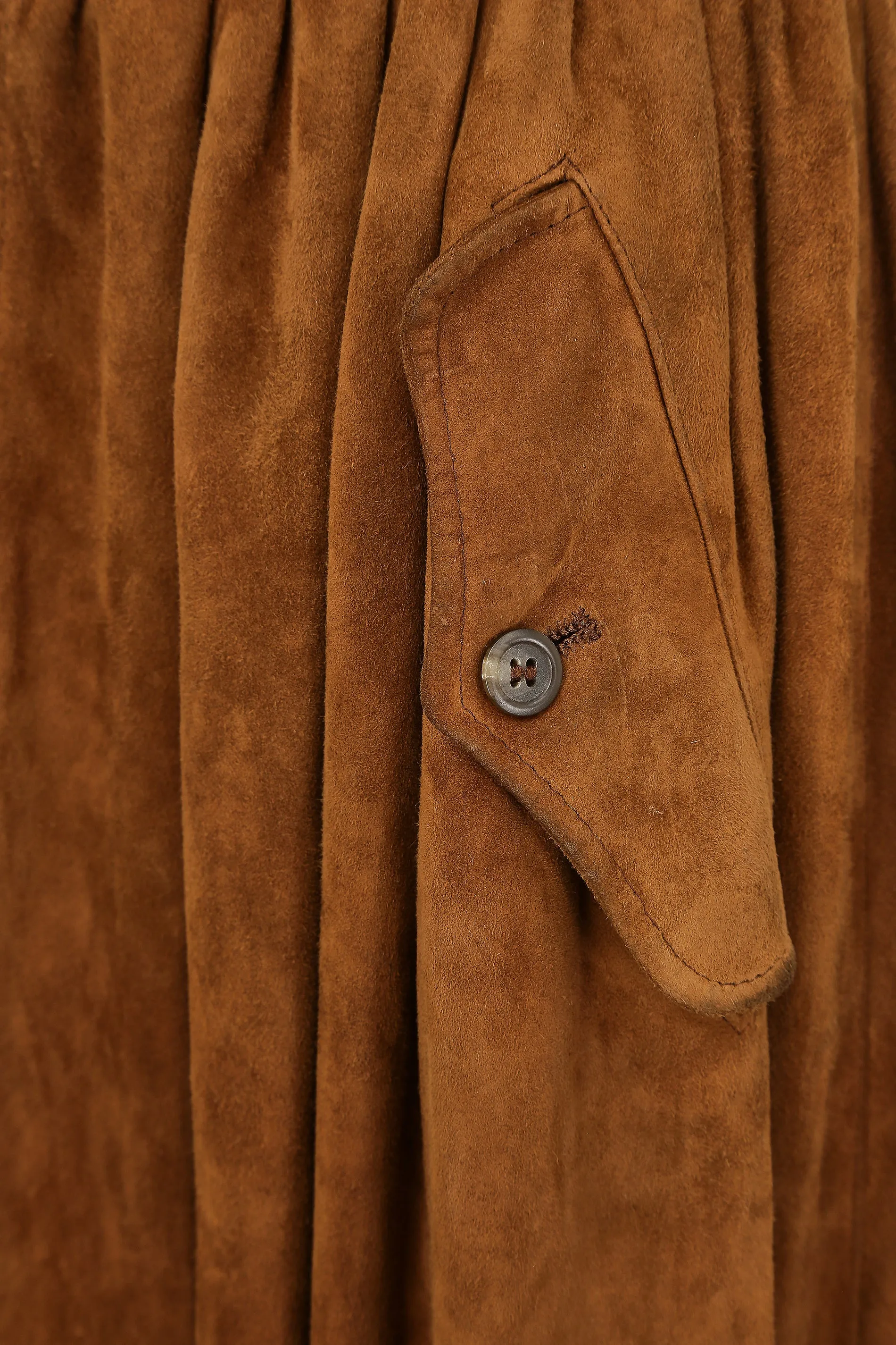 ARCHIVE - 1980s Ralph Lauren Mainline Brown Suede Leather Skirt