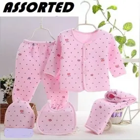 ASSORTED High quality 100% cotton 5 Pc Infant Set (COLOR & PRINT MAY VARY)