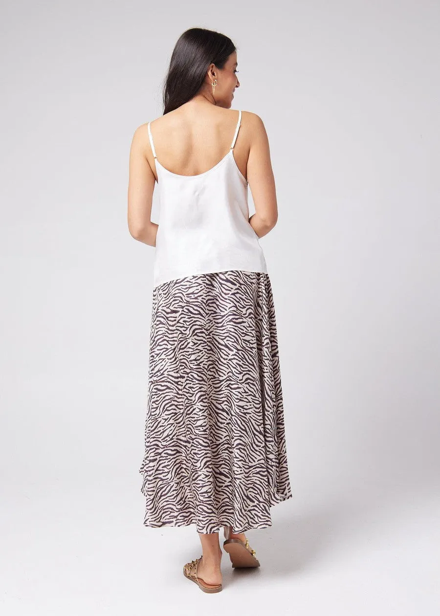 Aster Silk Maxi Skirt - Zebra