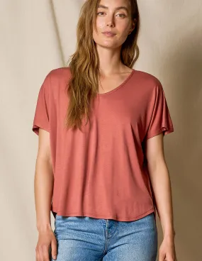 Bamboo Dolman Tee - Rust