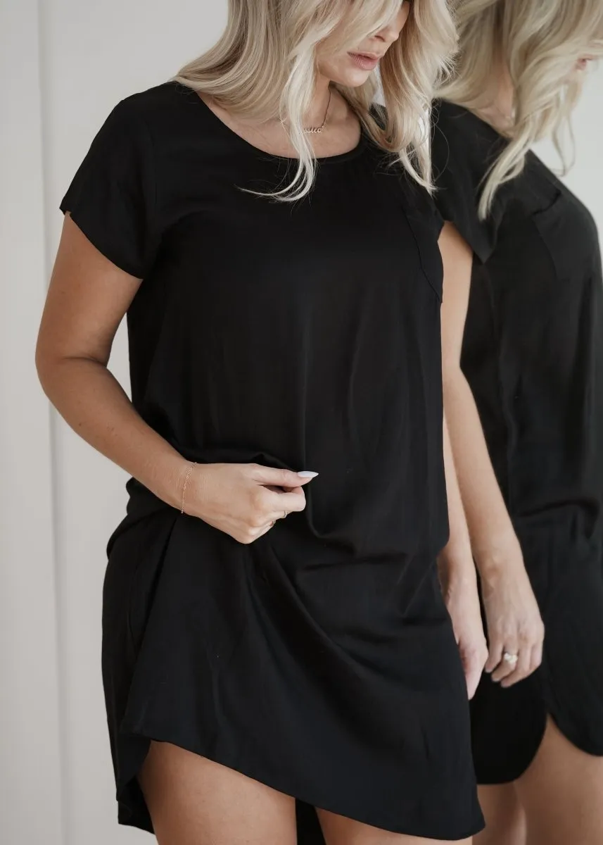 Bamboo Pyjamas - Tee and Short Set in Black