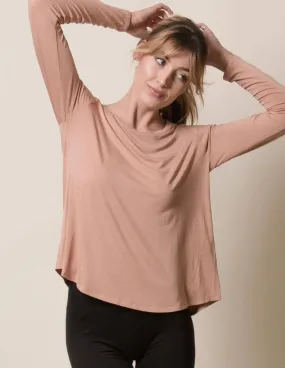 Bamboo Relaxed Long Sleeve Tee - Camel