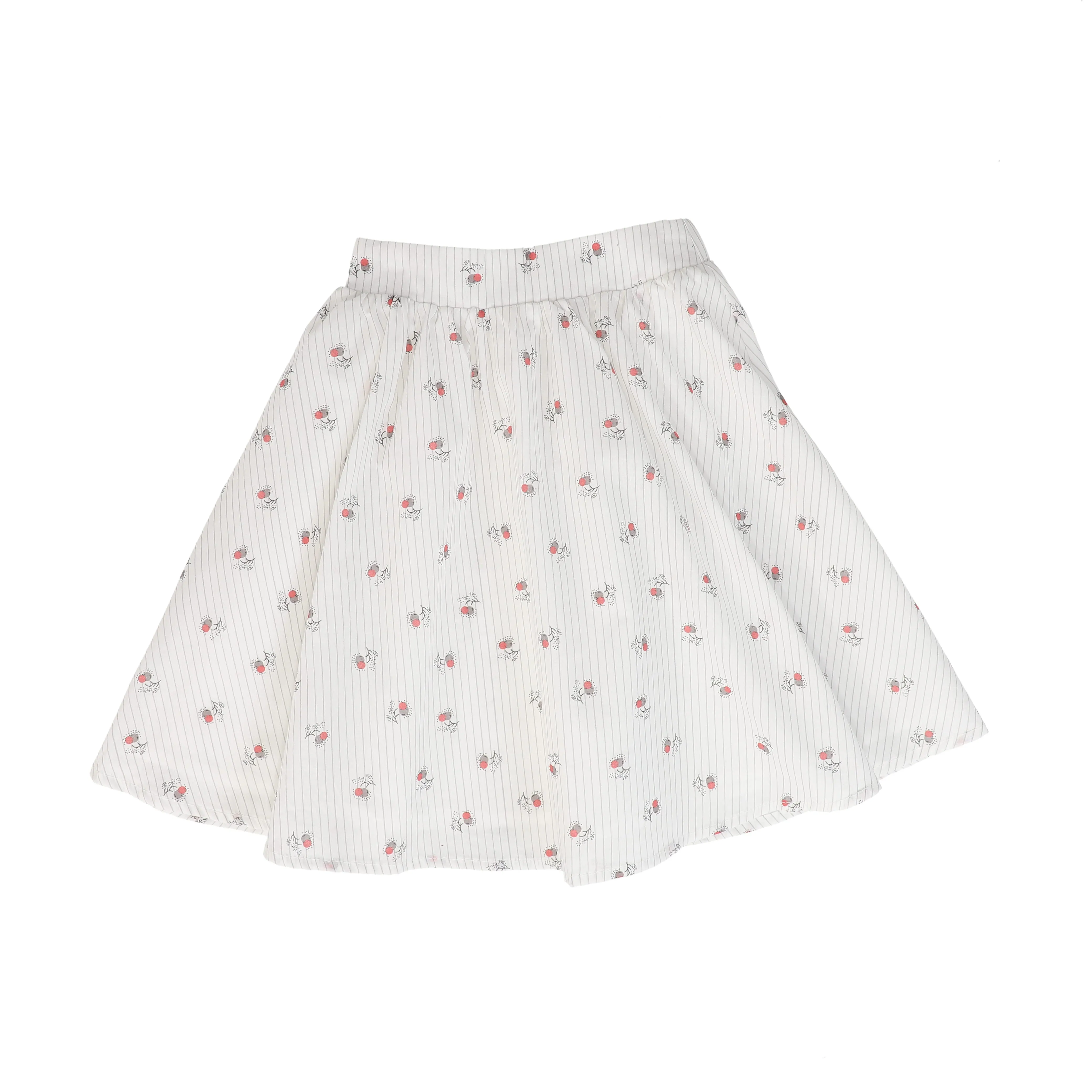 BAMBOO WHITE CHERRY PRINT SKIRT [FINAL SALE]