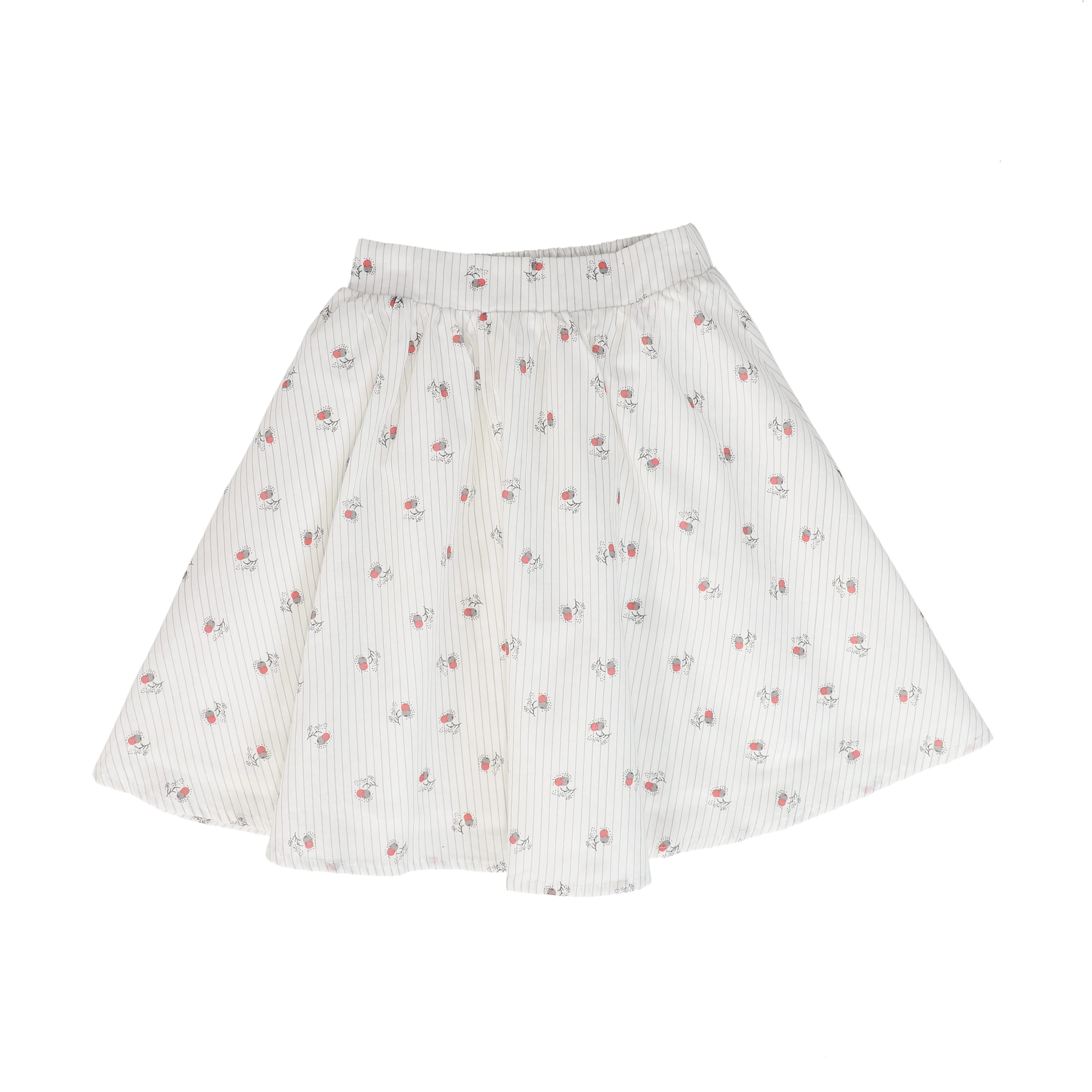 BAMBOO WHITE CHERRY PRINT SKIRT [FINAL SALE]