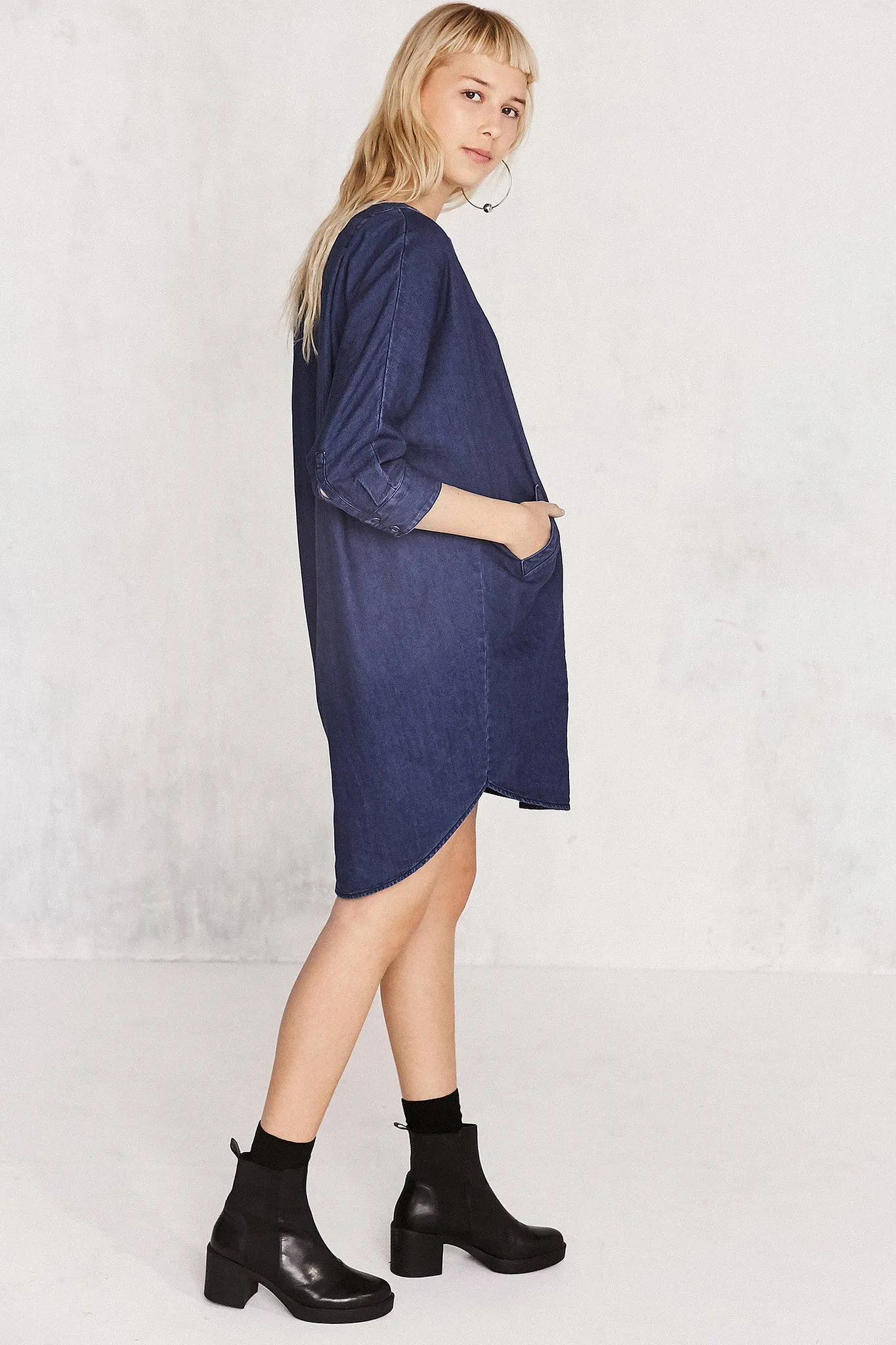 BDG Everly Dolman-Sleeve Denim Mini Dress