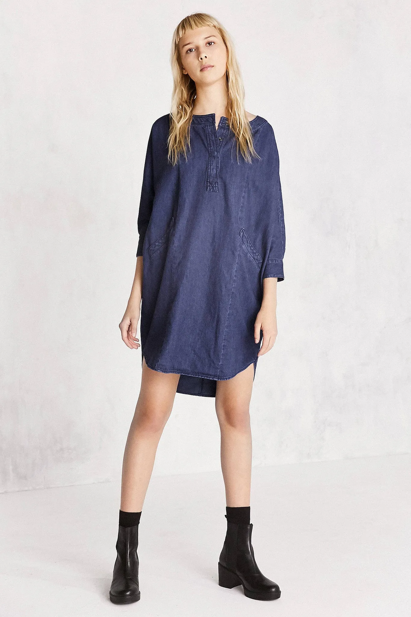 BDG Everly Dolman-Sleeve Denim Mini Dress