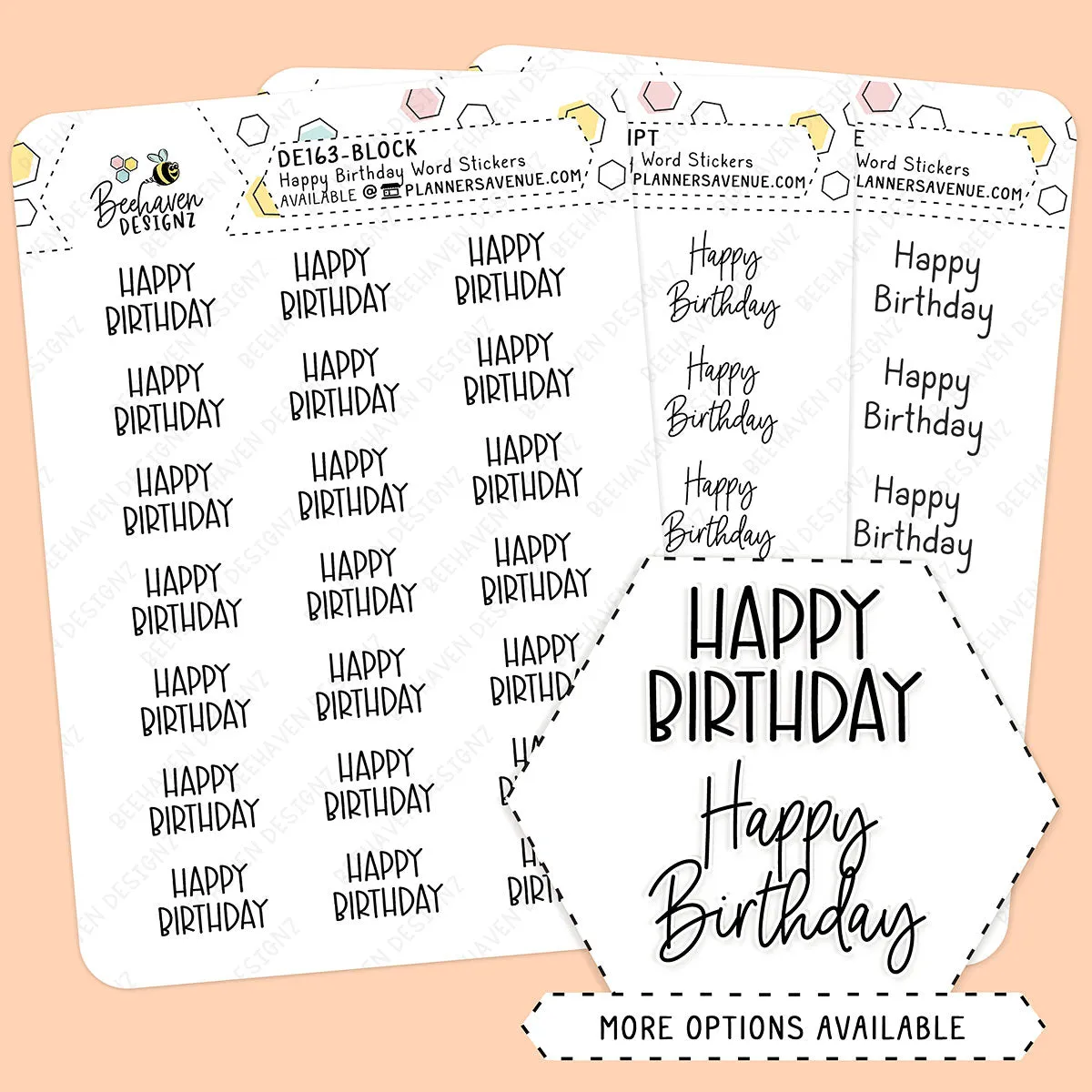 Birthday Script Planner Stickers