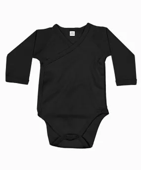 Black - Baby long sleeve kimono bodysuit