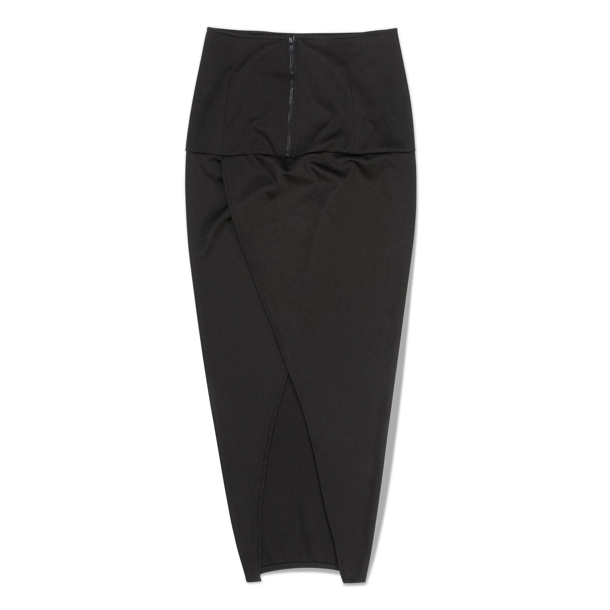 Black Pillar Slit Skirt