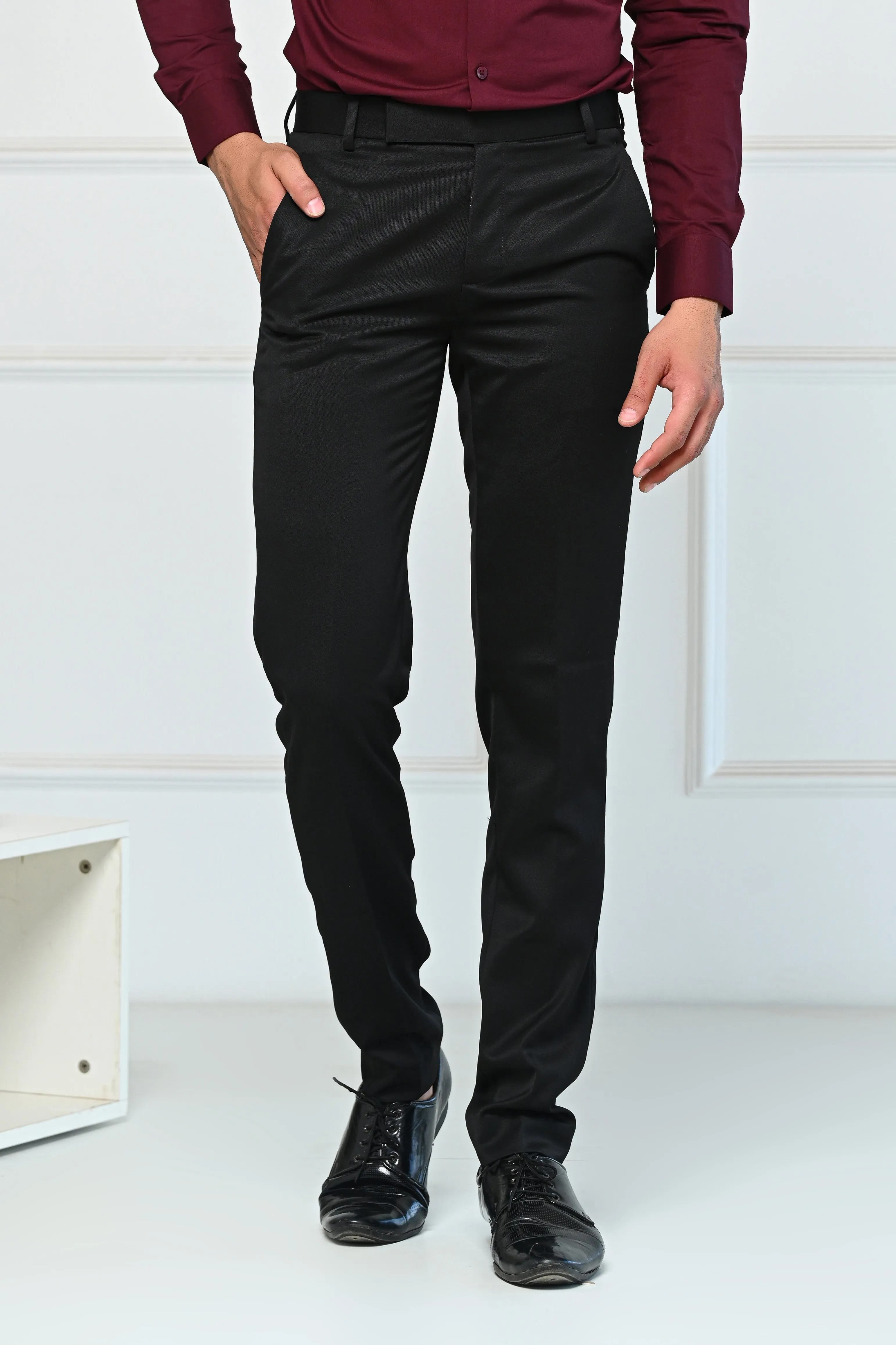 Black Solid Premium Formal Pants