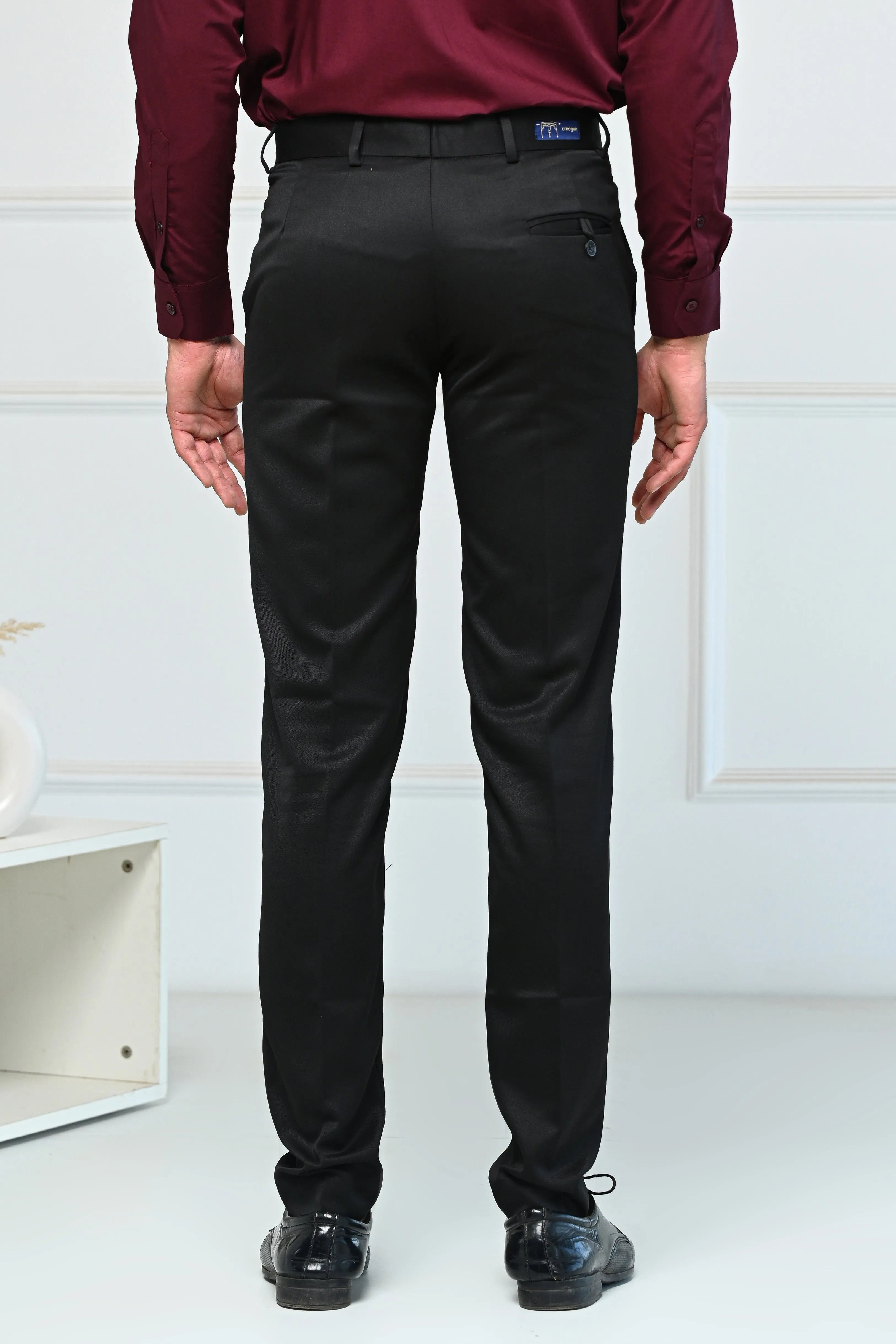 Black Solid Premium Formal Pants