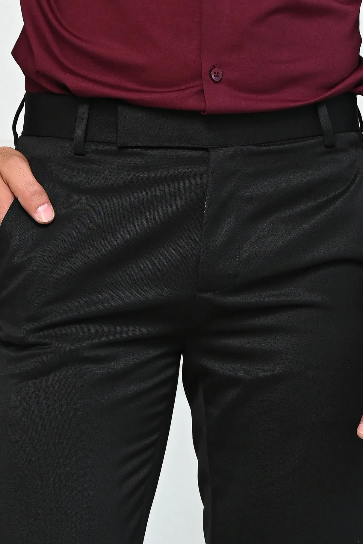 Black Solid Premium Formal Pants