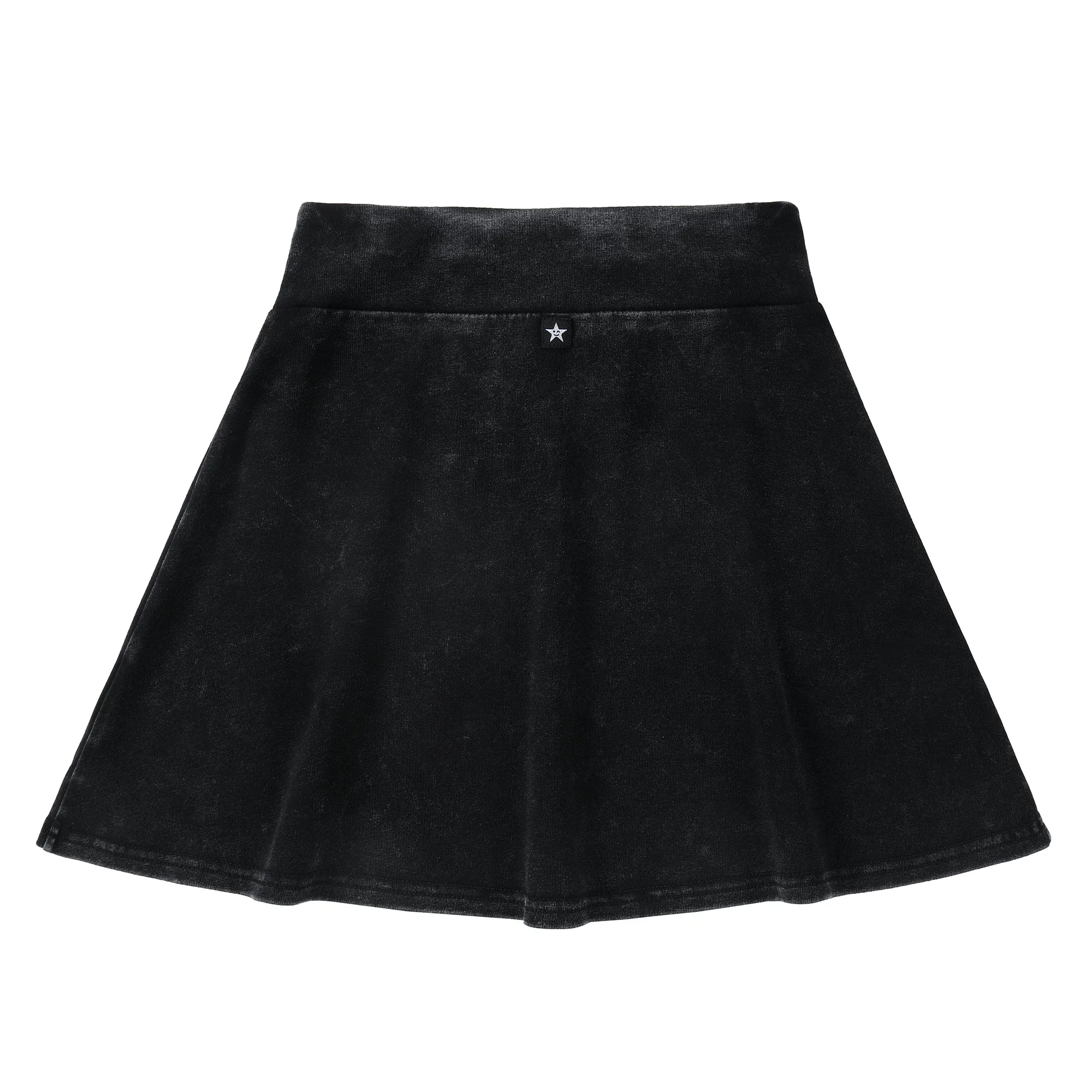 Black Stretch Denim Skirt With Rope Detail