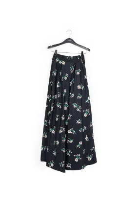 Black taffeta maxi skirt