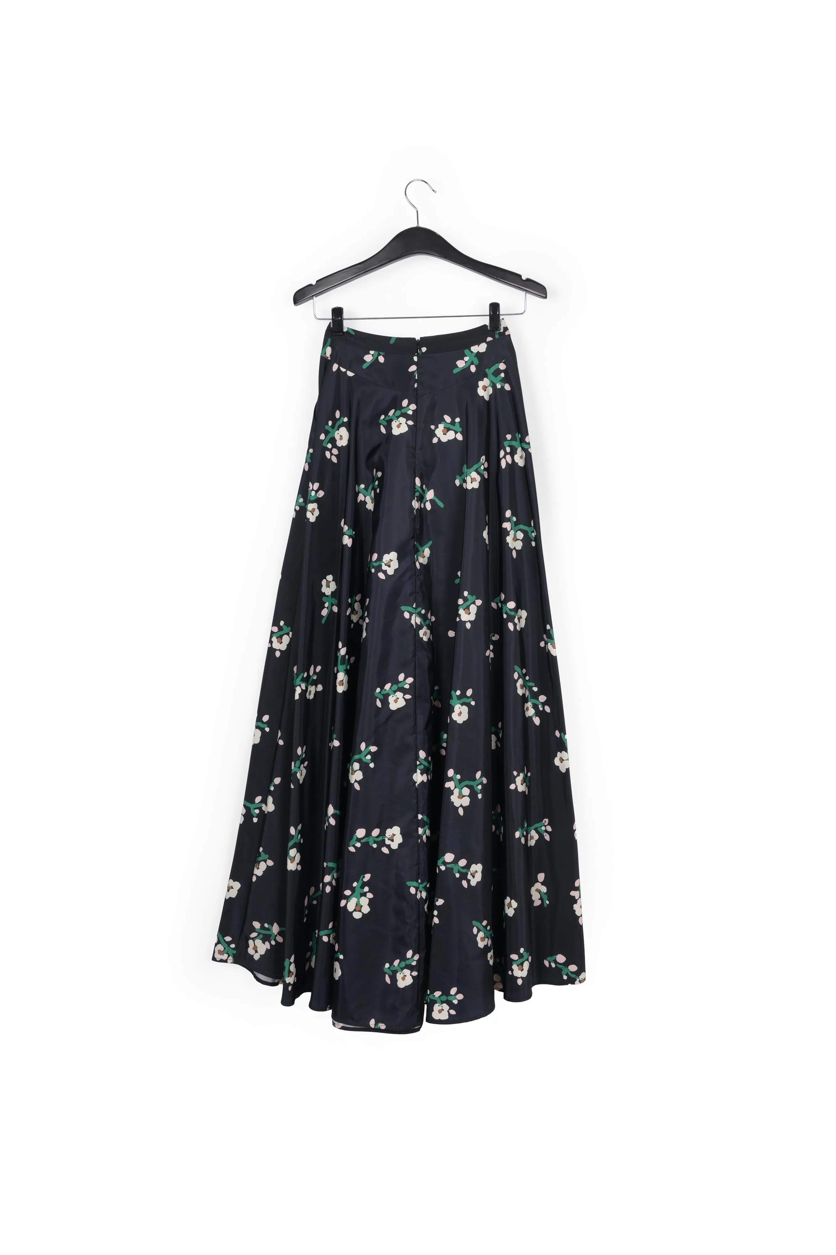 Black taffeta maxi skirt