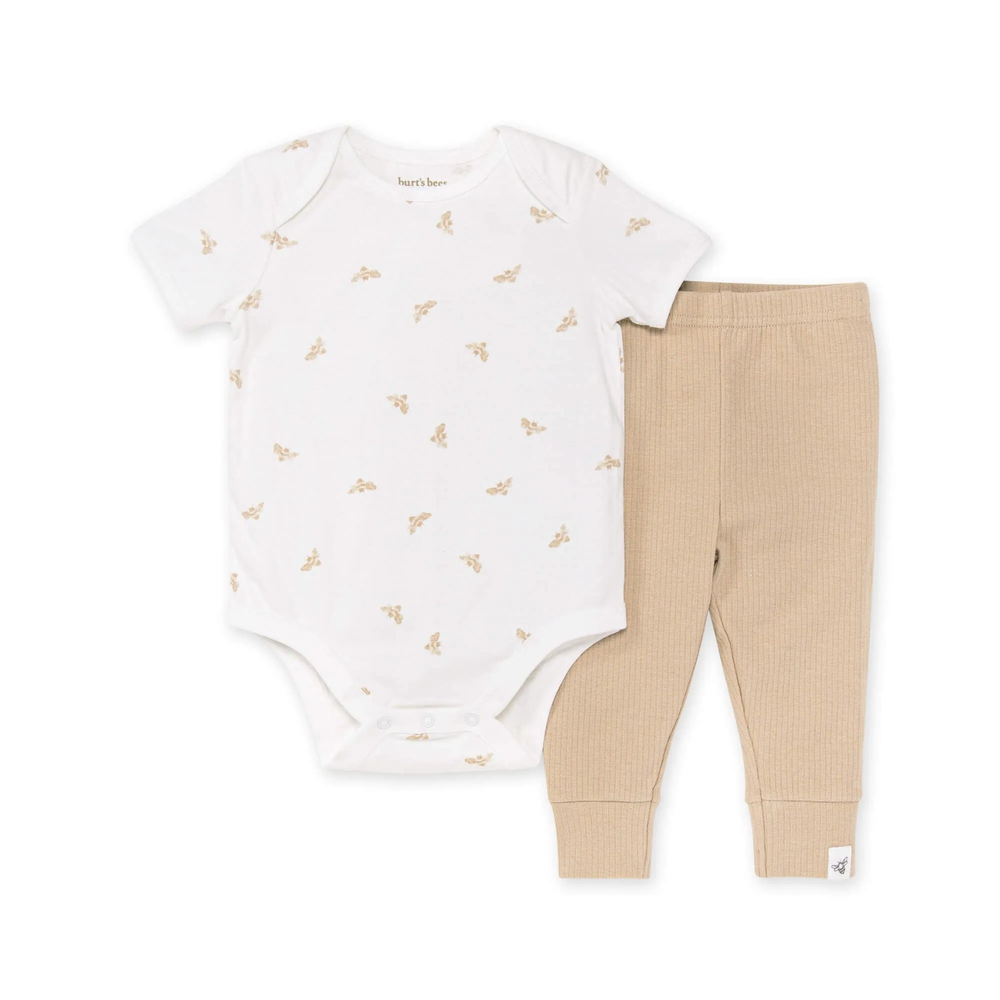 Bodysuit and Ribbed Pant Set - Golden Bee - Cloud