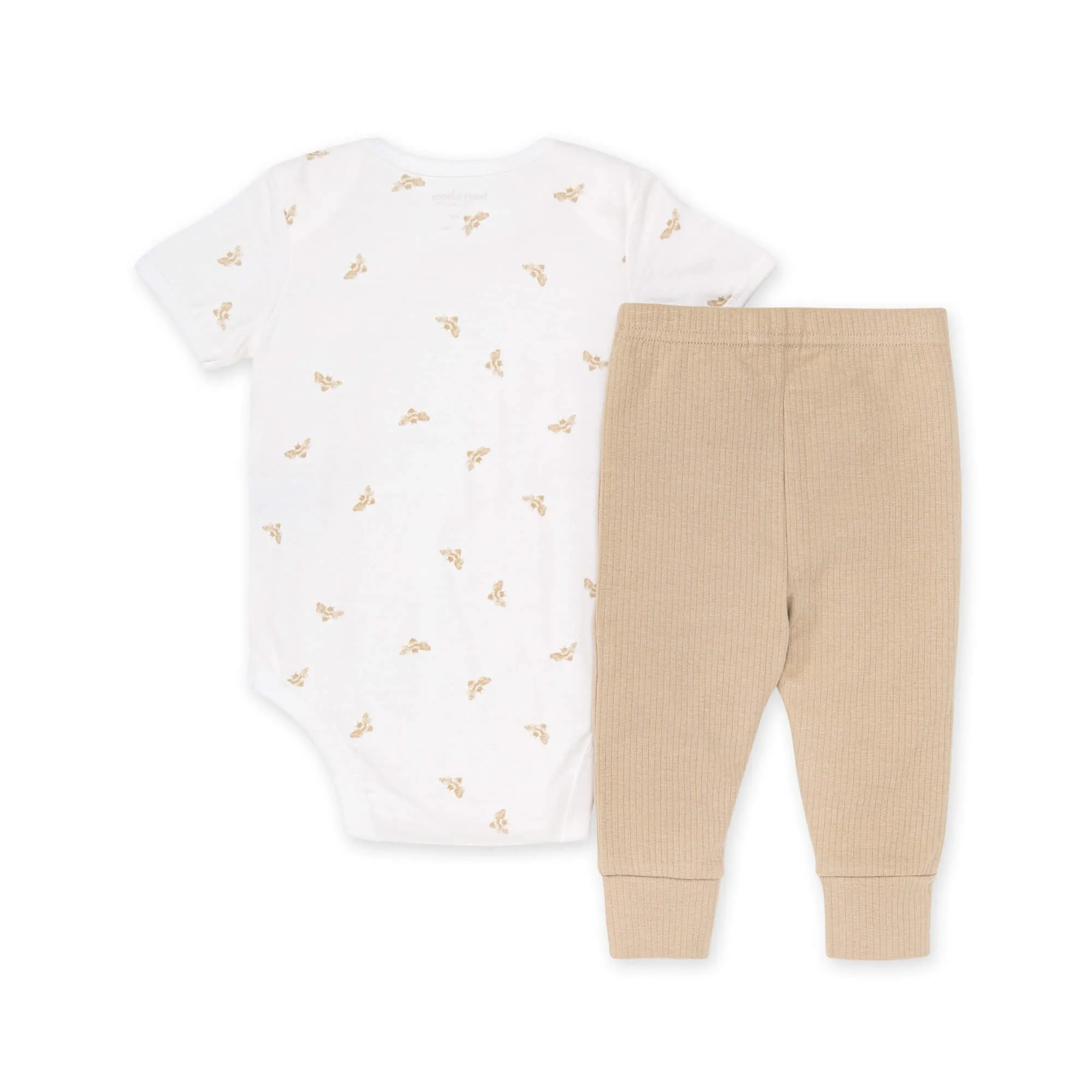 Bodysuit and Ribbed Pant Set - Golden Bee - Cloud