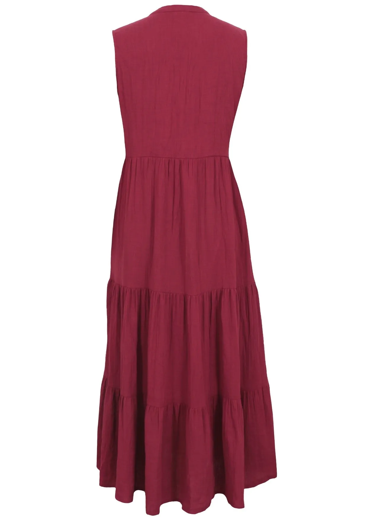 Boho Tiered Maxi Dress Tibetan Red