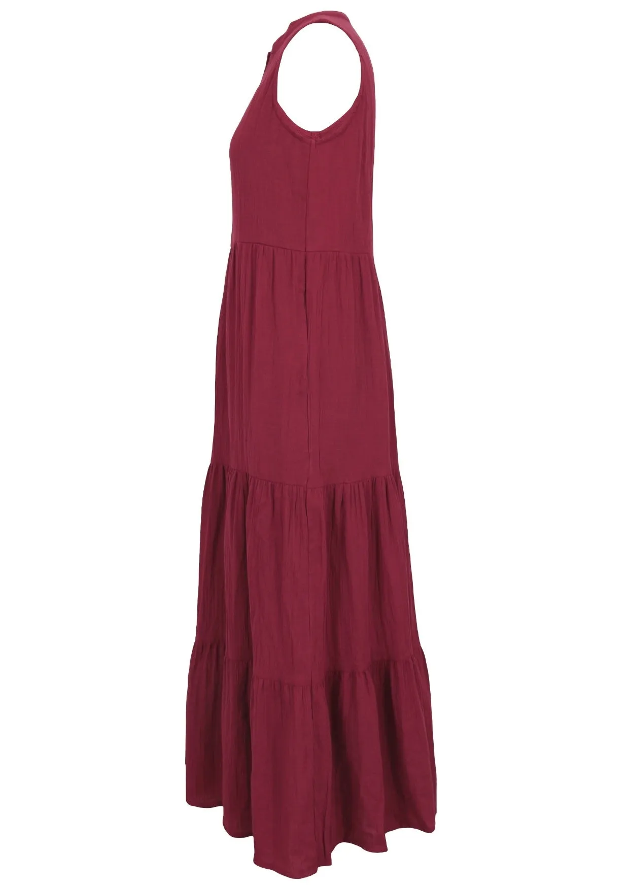 Boho Tiered Maxi Dress Tibetan Red