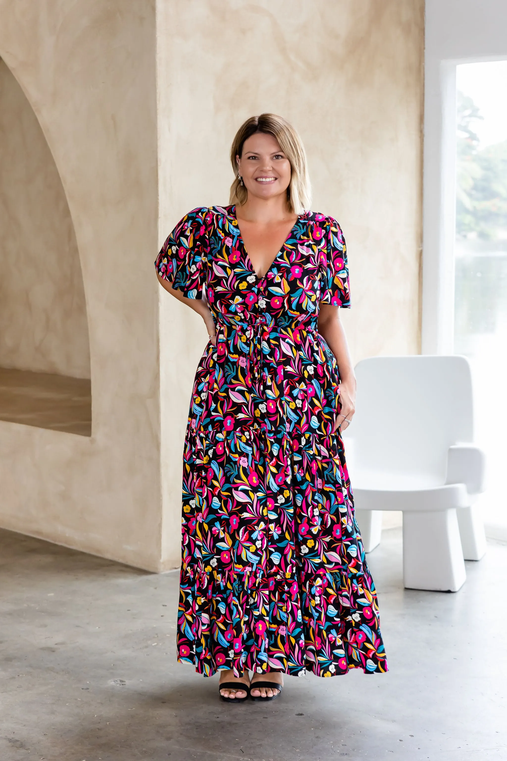 Bonnie Maxi Dress in Night Flora