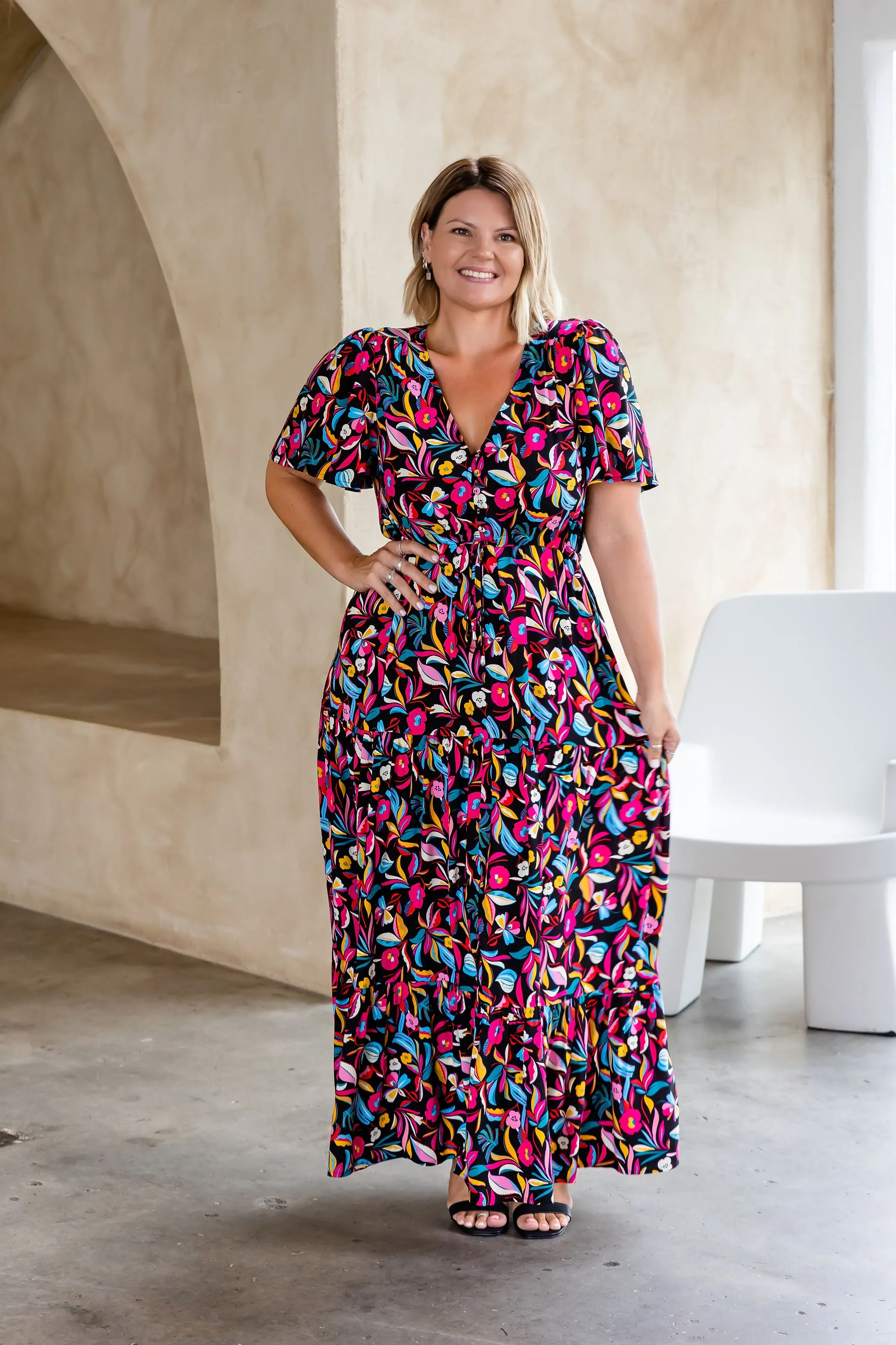 Bonnie Maxi Dress in Night Flora