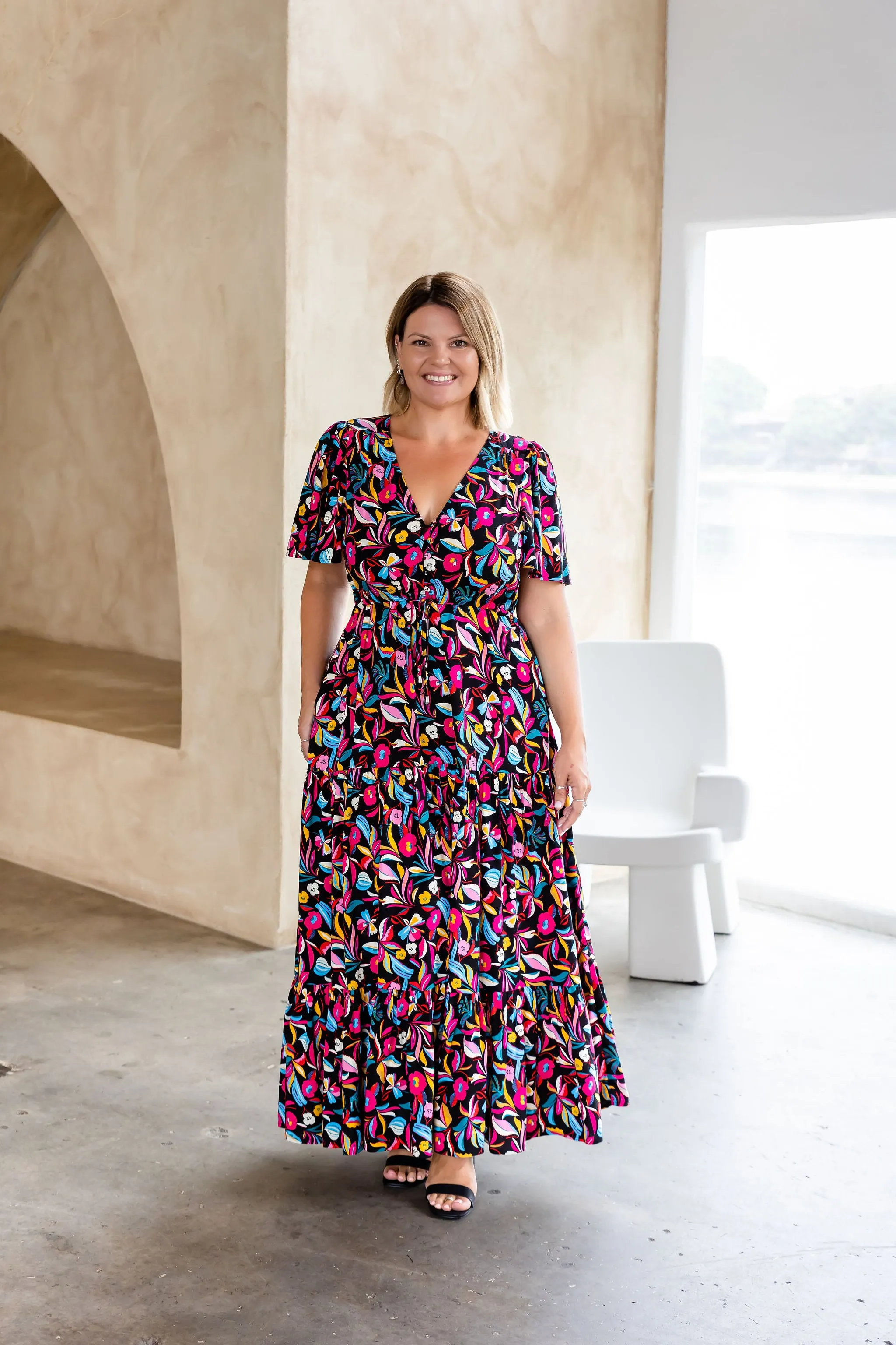 Bonnie Maxi Dress in Night Flora