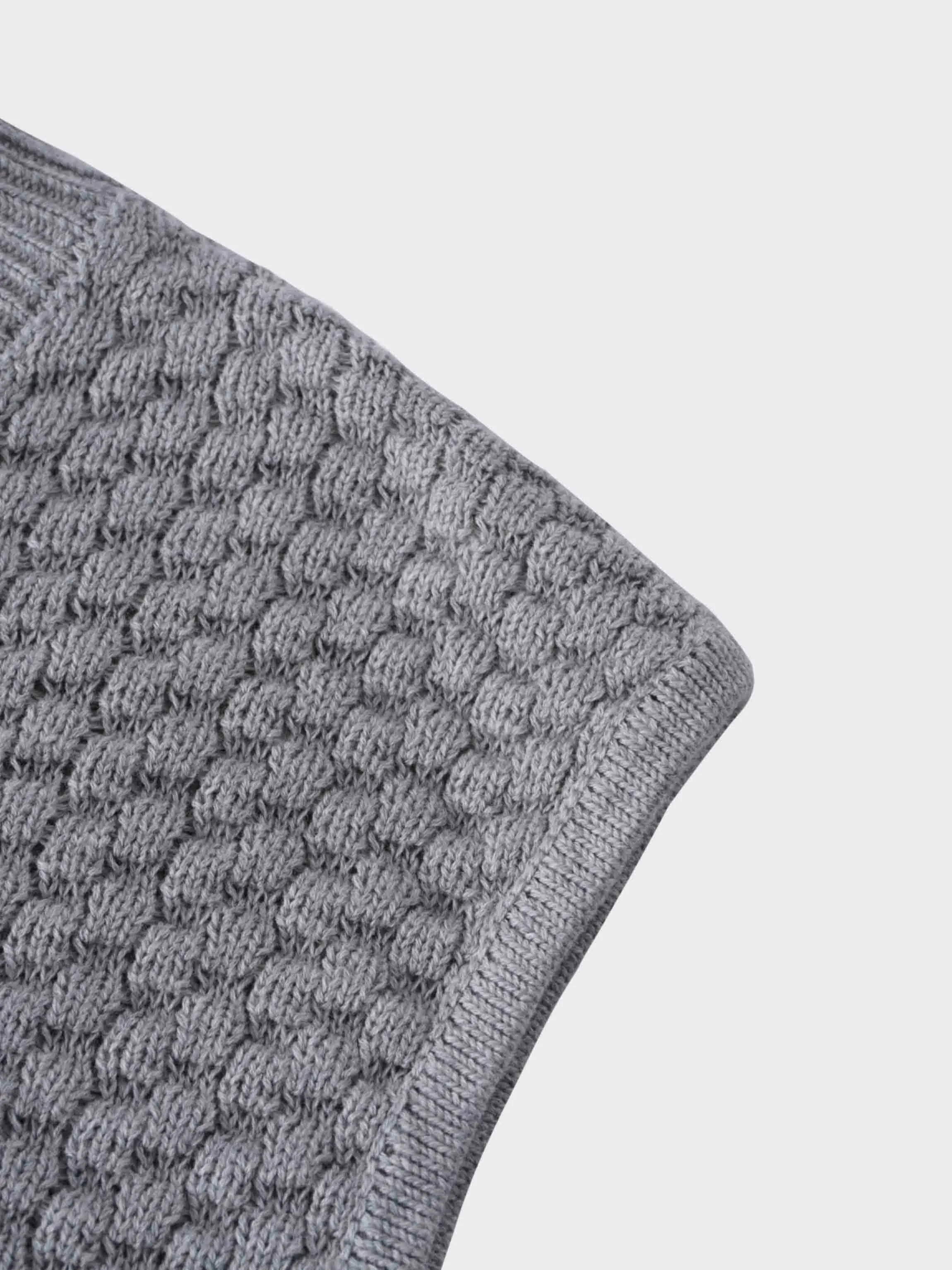 Box Weave Vest-Heathered Grey