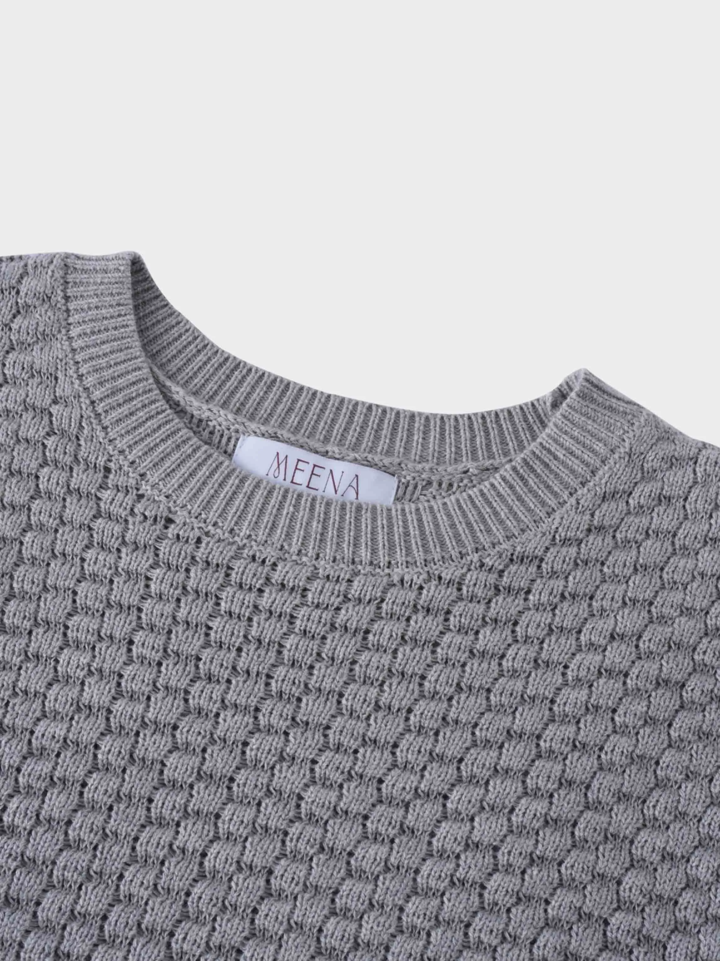 Box Weave Vest-Heathered Grey