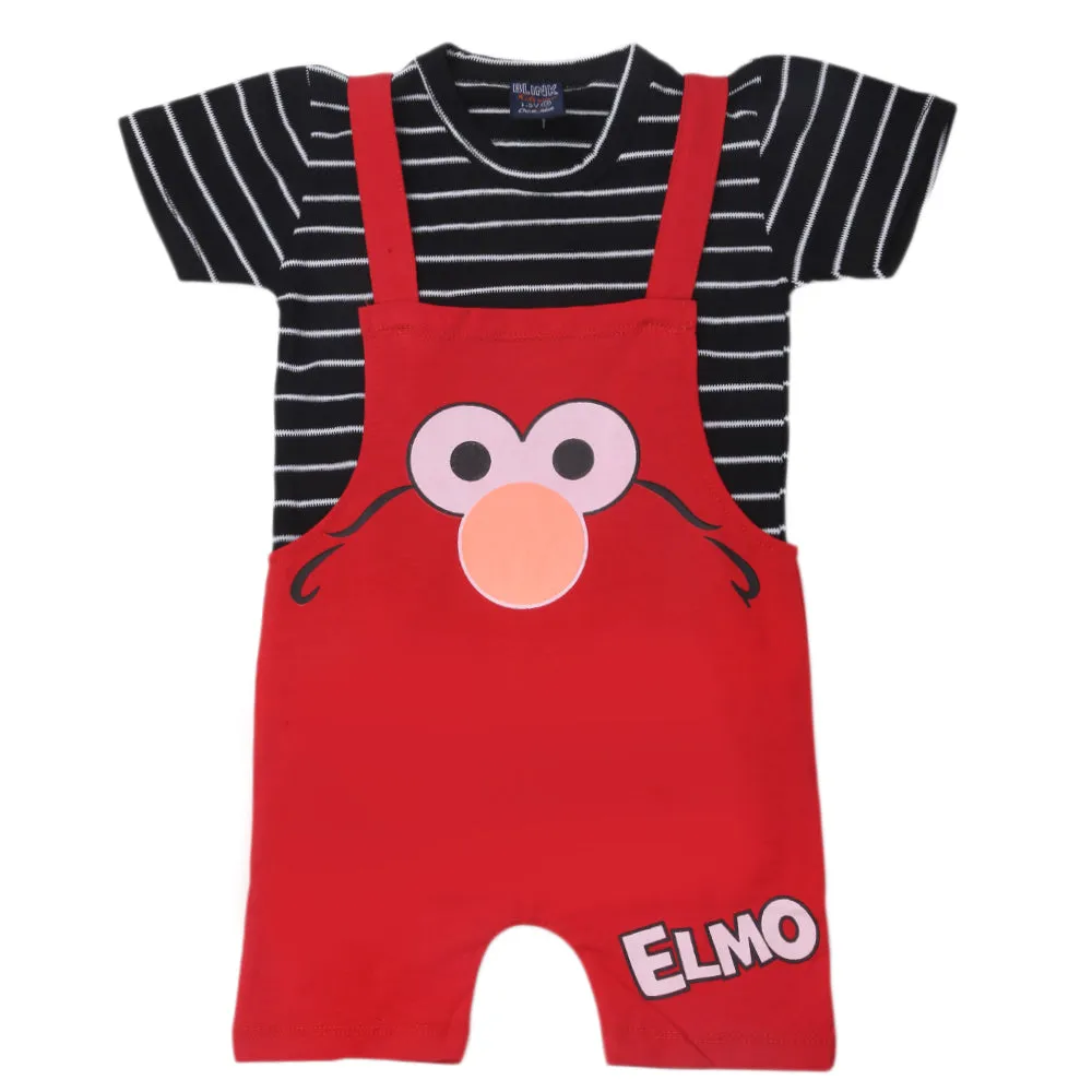 Boys Half Sleeves Romper - Black