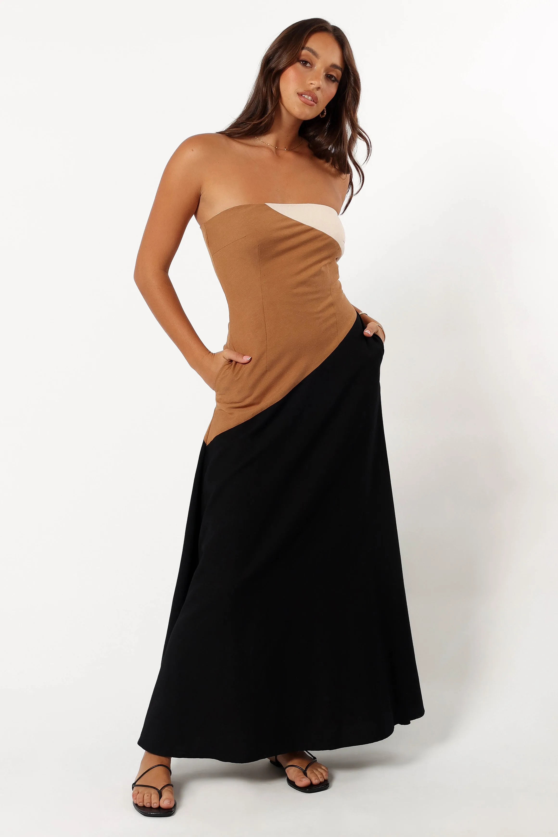 Calissa Maxi Dress - Caramel Multi