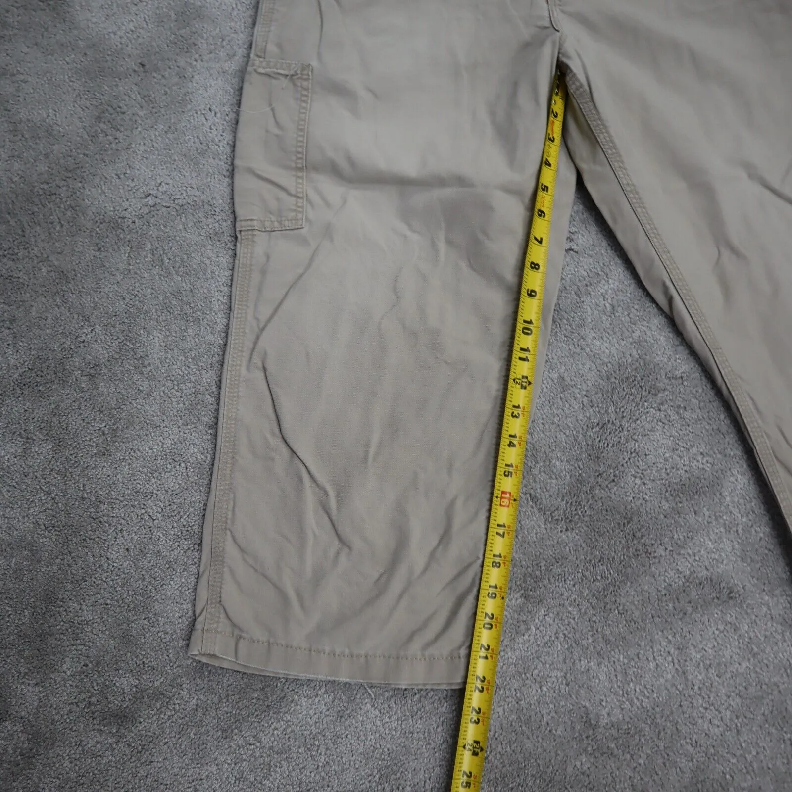 Carhartt Womens Straight Leg Ankle Cropped Chino Pants High Rise Tan Size 36