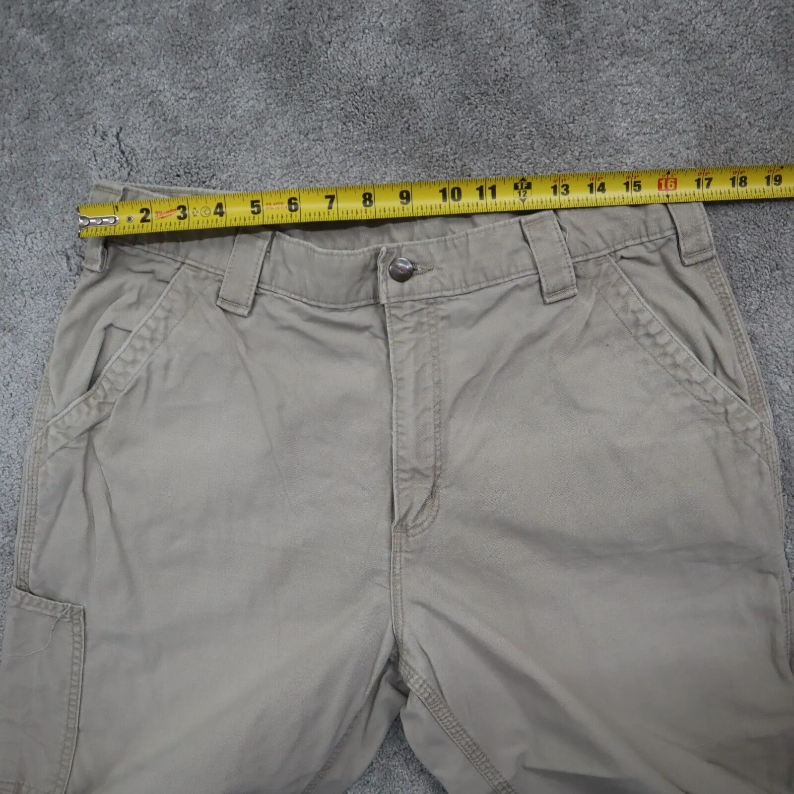 Carhartt Womens Straight Leg Ankle Cropped Chino Pants High Rise Tan Size 36