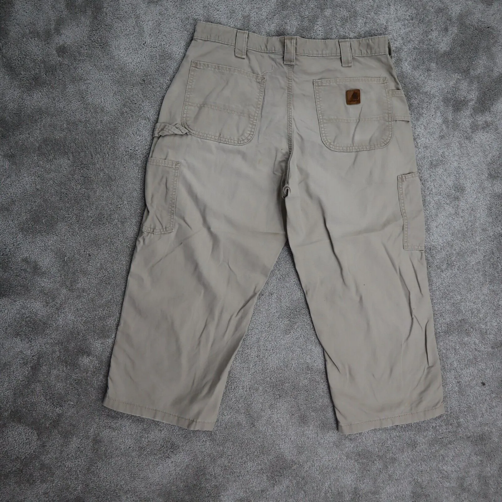 Carhartt Womens Straight Leg Ankle Cropped Chino Pants High Rise Tan Size 36