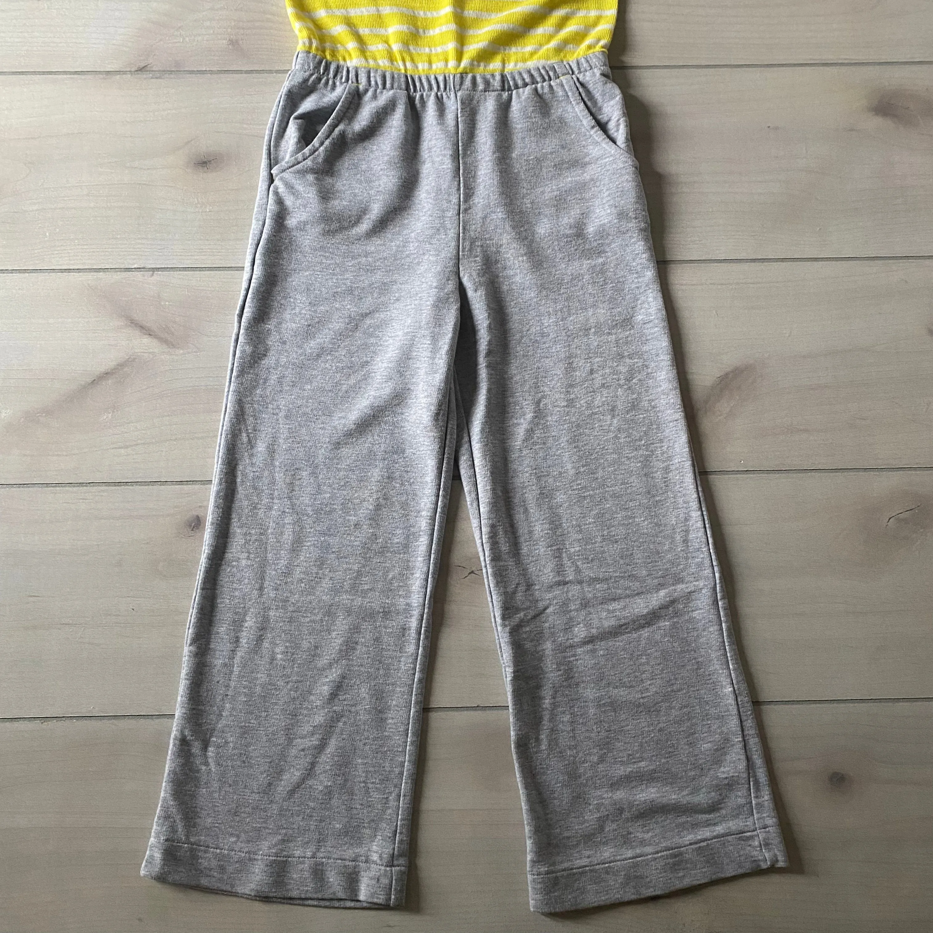 Cat & Jack Yellow & Gray Striped Cotton Romper