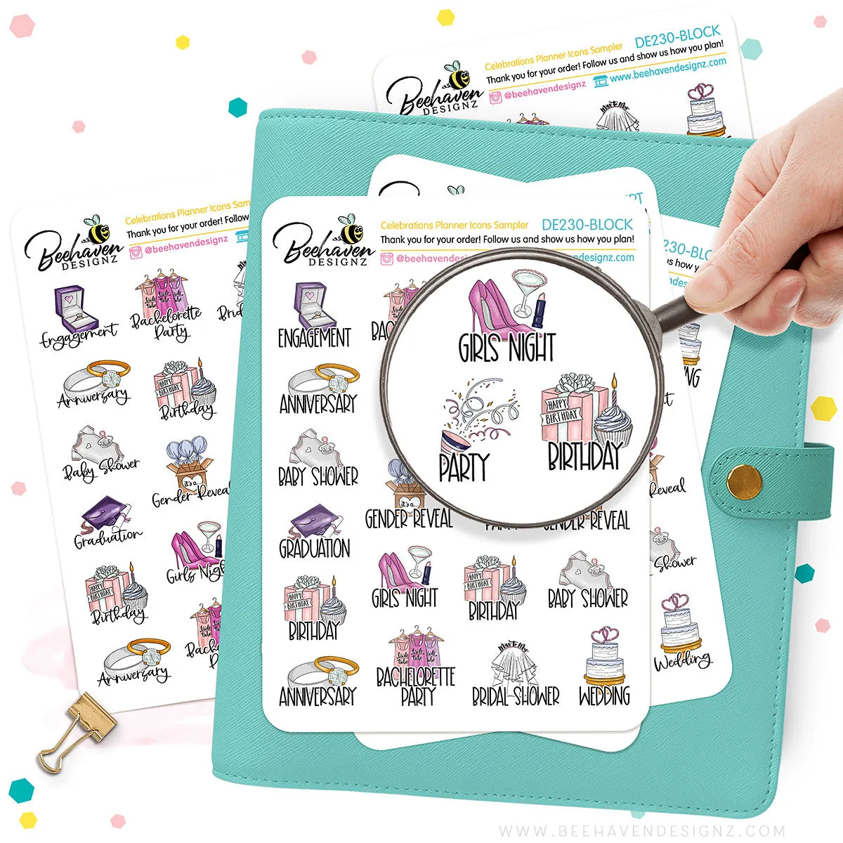 Celebration Planner Icon Sticker Sampler