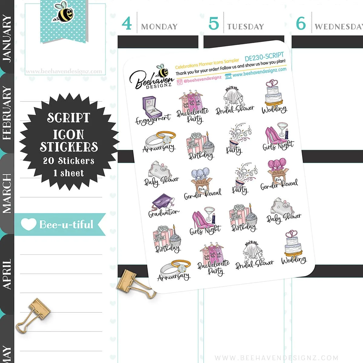 Celebration Planner Icon Sticker Sampler