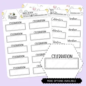 Celebration Script Box Planner Stickers