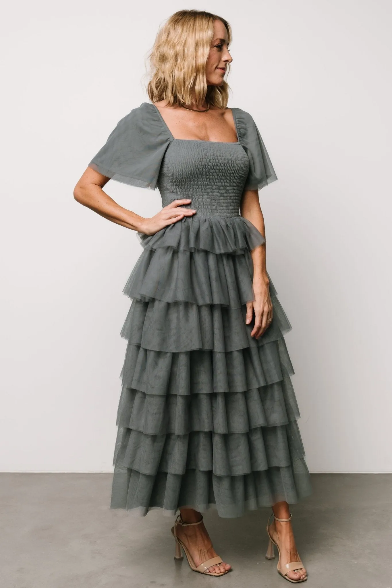 Cherise Tulle Tiered Dress | Blue Sage