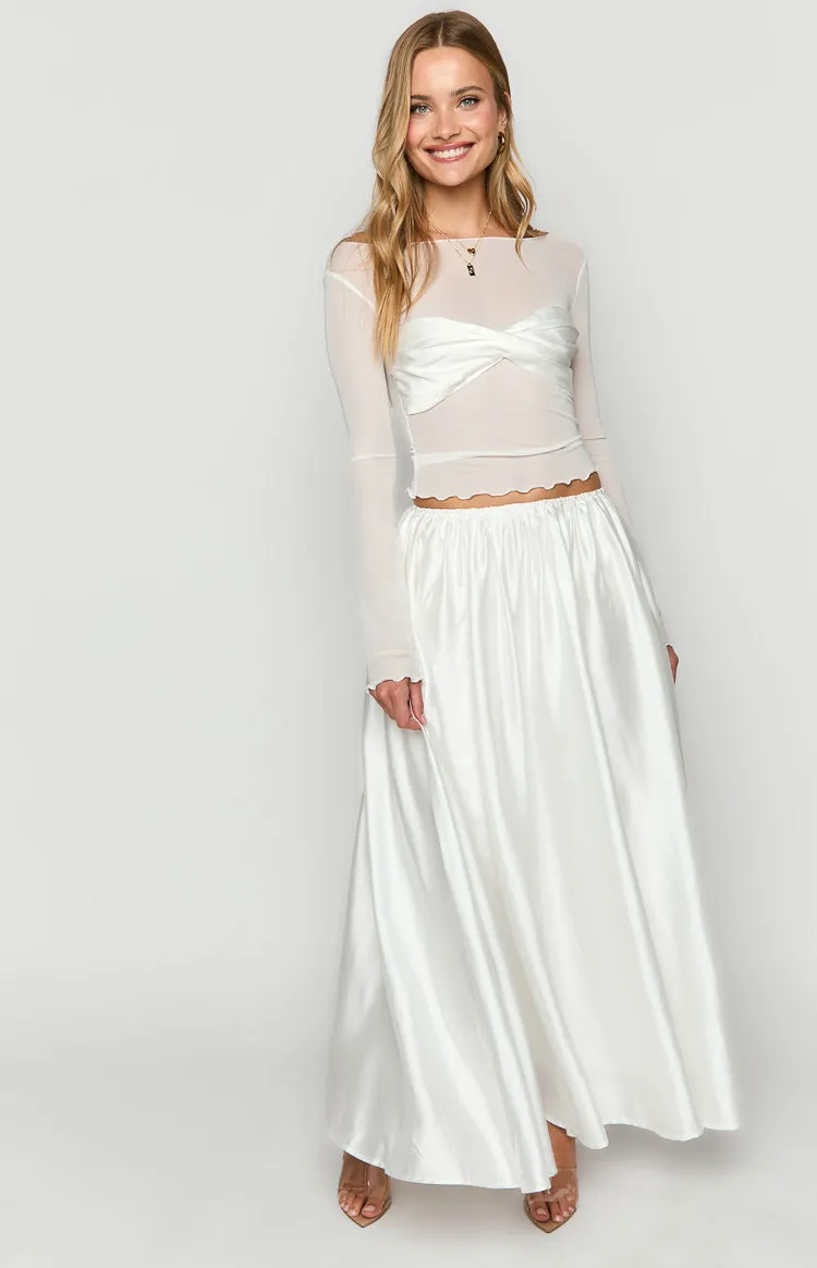 Clementine White Maxi Skirt