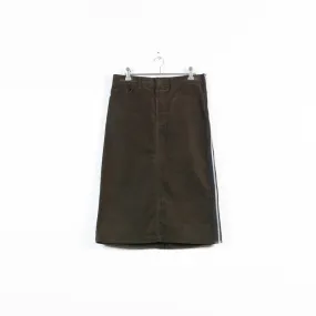 corduroy exposed zip skirt