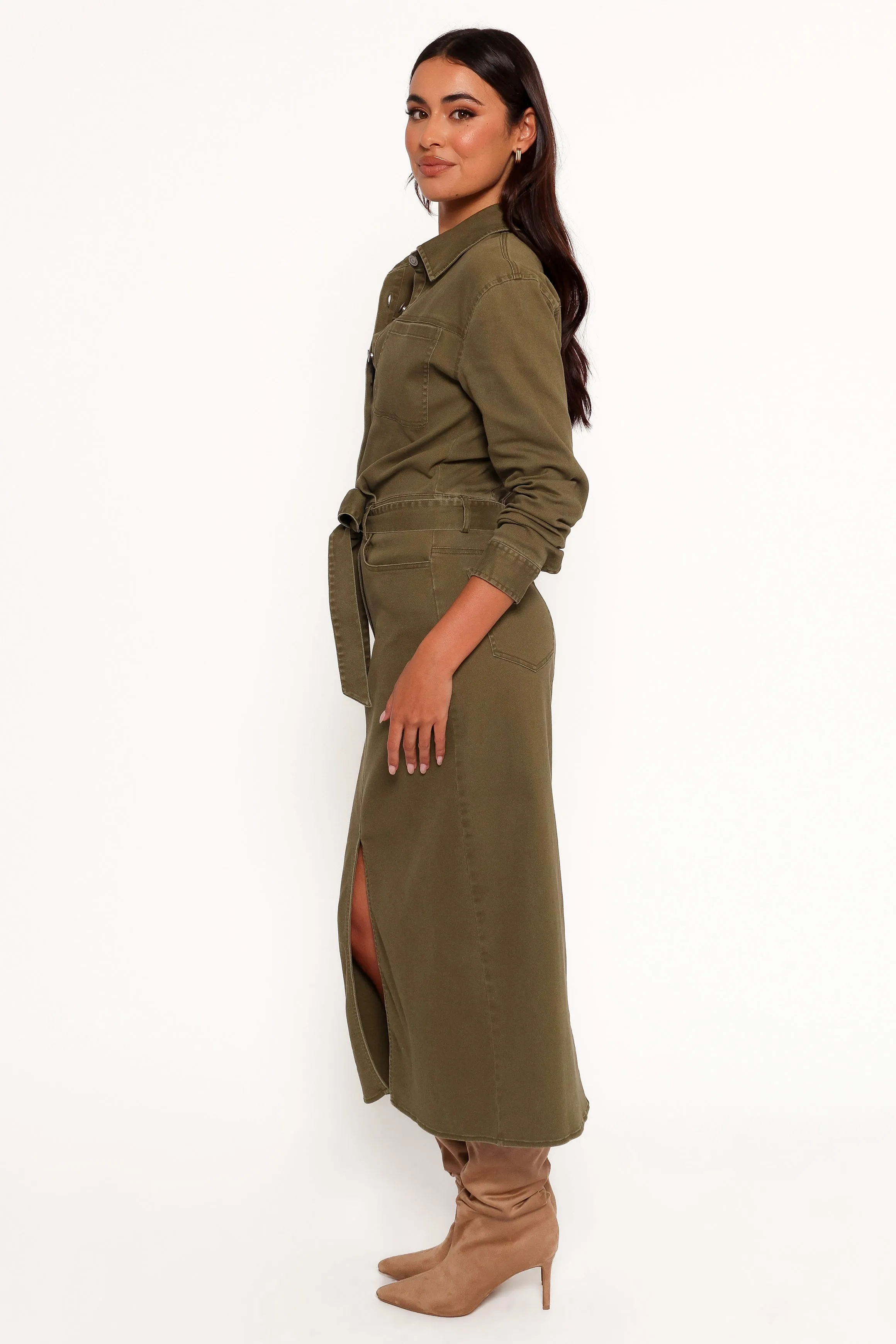 Cortney Long Sleeve Maxi Dress - Olive