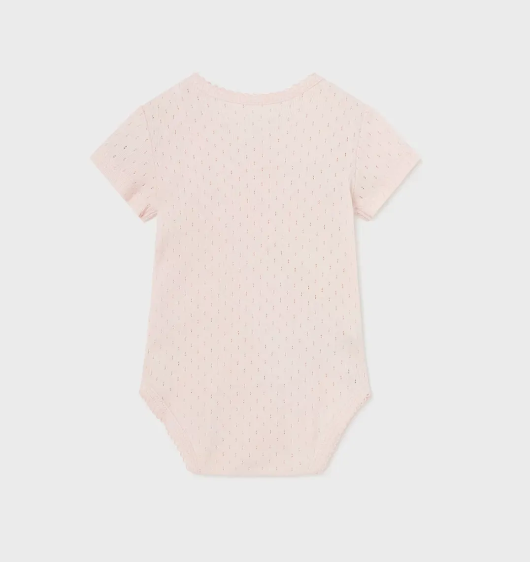 Cotton Detailed Bodysuit | Light Pink