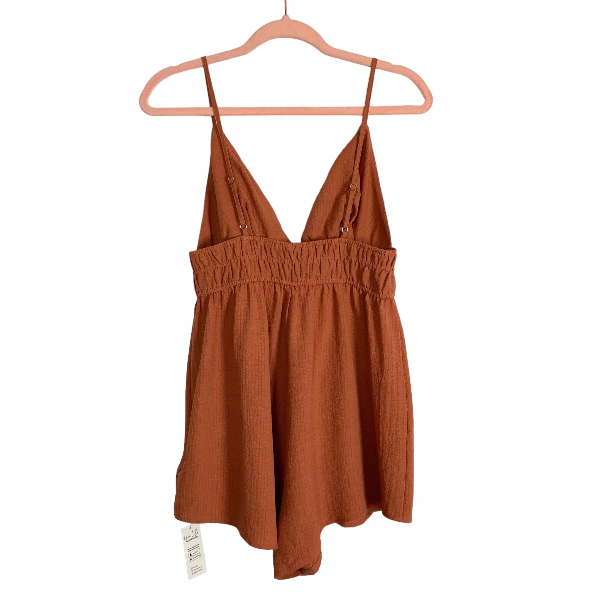 Cupshe Brick Tie Front Romper NWT- Size M (sold out online)