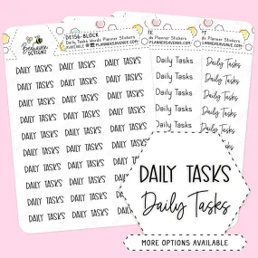 Daily Tasks Script Planner Stickers